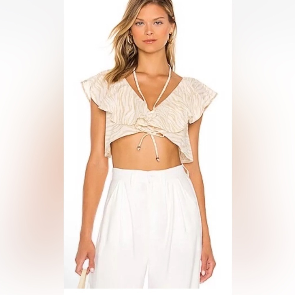 Revolve Tularosa Sara Top In Gianni Zebra Women’s Crop Top Sz S Festival Boho